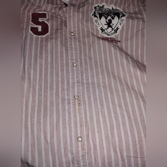 American Rag MEN'S Red/White Striped Pearl Snap Button Long Sleeve Shirt Sz XXL - Picture 4 of 8